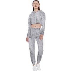 Wall With Cracked White Paint Texture Cropped Zip Up Lounge Set