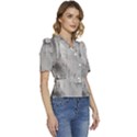Wall With Cracked White Paint Texture Puffed Short Sleeve Button Up Jacket View3