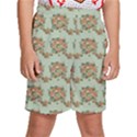 Retro 1880s Flowers Pattern 19 Kids  Basketball Shorts View1