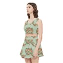 Retro 1880s Flowers Pattern 19 Women s Crop Top Pleated Skater Rave Skirt View2