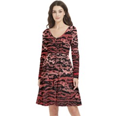 River Roots Long Sleeve V-neck Skater Dress With Pockets