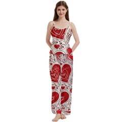 Be My Valentine Spaghetti Top Long Pants Satin Pajamas Set