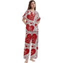 Be My Valentine Short Sleeve Long Pants Satin Pajamas Set View3