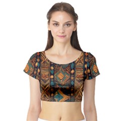 Tribal Chic Short Sleeve Crop Top