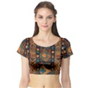 Tribal Chic Short Sleeve Crop Top View1