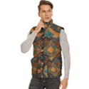 Tribal Chic Men s High Neck Button Up Puffer Vest View2