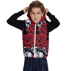 Roses And Skulls Kids  Stylish Hooded Puffer Vest