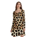 Leopard Long Sleeve Knee Length Skater Dress With Pockets View3