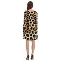 Leopard Long Sleeve Knee Length Skater Dress With Pockets View4