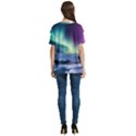 Northern Lights Aurora Night Nature V-Neck Split Shoulder Casual T-Shirt View4
