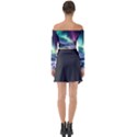 Northern Lights Aurora Night Nature Long Sleeve Off Shoulder Crop Top View2