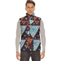 Fractal Triangle Geometric Abstract Pattern Men s High Neck Button Up Puffer Vest View1