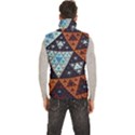 Fractal Triangle Geometric Abstract Pattern Men s High Neck Button Up Puffer Vest View4