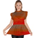 Crimson Skys Ruffle Collar Short Sleeve Chiffon Top View1