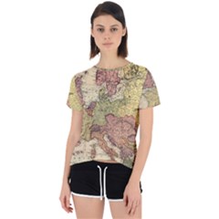 Retro Old Vintage Map Of Europe Open Back Sport T-shirt