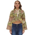 Retro Old Vintage Map Of Europe Boho Long Bell Sleeve Top View1