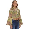 Retro Old Vintage Map Of Europe Boho Long Bell Sleeve Top View3