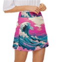 Waves Mountains Sky Mini Front Wrap Skirt View3