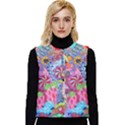 Cabbage Flower Abstract Women s Button Up Puffer Vest View1