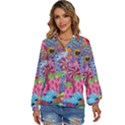 Cabbage Flower Abstract Women s Long Sleeve Button Up Shirt View1