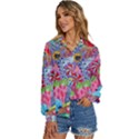 Cabbage Flower Abstract Women s Long Sleeve Button Up Shirt View2