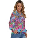 Cabbage Flower Abstract Women s Long Sleeve Button Up Shirt View3