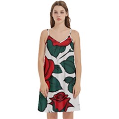 Roses Mini Camis Dress With Pockets