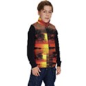 Sunset Nature Sea Dusk Landscape Kid s Button Up Puffer Vest View3