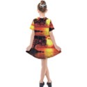 Sunset Nature Sea Dusk Landscape Kids  Short Sleeve Shirt Dress View2