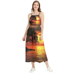 Sunset Nature Sea Dusk Landscape Boho Sleeveless Summer Dress