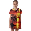 Sunset Nature Sea Dusk Landscape Kids  Asymmetric Collar Dress View1