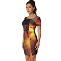 Sunset Nature Sea Dusk Landscape Fitted Knot Split End Bodycon Dress View2