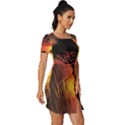Sunset Nature Sea Dusk Landscape Fitted Knot Split End Bodycon Dress View3