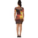 Sunset Nature Sea Dusk Landscape Fitted Knot Split End Bodycon Dress View4