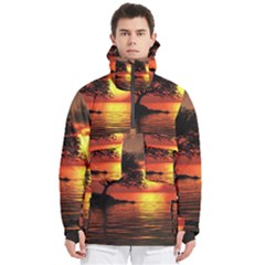 Sunset Nature Sea Dusk Landscape Men s Pullover Zip Ski And Snowboard Waterproof Breathable Jacket