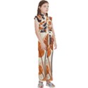 Leaves Boho Monster Nature Kids  Sleeveless Ruffle Edge Band Collar Chiffon One Piece View3