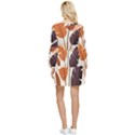 Leaves Boho Monster Nature Tiered Long Sleeve Mini Dress View2