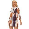 Leaves Boho Monster Nature Long Sleeve Babydoll Dress View2