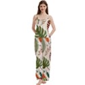 Leaves Autumn Spaghetti Top Long Pants Satin Pajamas Set View1