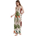 Leaves Autumn Spaghetti Top Long Pants Satin Pajamas Set View2
