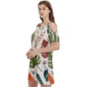 Leaves Autumn Women s Cold Shoulder Round Neck Mini Dress View2