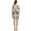 Leaves Autumn Women s Cold Shoulder Round Neck Mini Dress View4