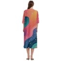 Art Abstract Pattern Women s Cotton 3/4 Sleeve Nightgown View4