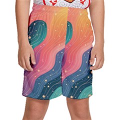 Art Abstract Pattern Kids  Basketball Shorts