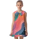Art Abstract Pattern Kids  Pilgrim Collar Ruffle Hem Dress View1