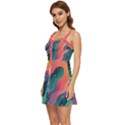Art Abstract Pattern Ruffle Edge Bra Cup Chiffon Mini Dress View2