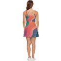 Art Abstract Pattern Ruffle Edge Bra Cup Chiffon Mini Dress View4