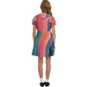 Art Abstract Pattern Kids  Bow Tie Puff Sleeve Dress View4
