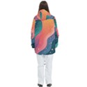 Art Abstract Pattern Women s Multi Pockets Zip Ski and Snowboard Waterproof Breathable Jacket View4