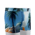 Delicate Watercolor Painting Surreal Oasis Scene With Intense Dramatic Lighting Men s Boxer Briefs View3